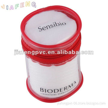 Red and Transparent Cylinder Skin Care PVC Bag